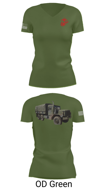 H&S Battalion HQ CO Station Motor T 63932738 Women's Short Sleeve V-neck Shirt - 48