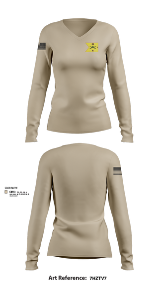 Womens Long Sleeve Vneck Shirt, E1-81 AR BDE, , Teamtime, Team time, sublimation, custom sports apparel, team uniforms, spirit wear, spiritwear, sports uniforms, custom shirts, team store, custom team store, fundraiser sports, apparel fundraiser