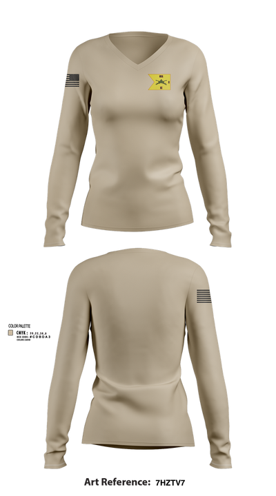 E1-81 AR BDE 50665632 Women's Long Sleeve V-neck Shirt - 102