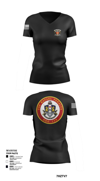 Womens Short Sleeve Vneck Shirt, USS Rafael Peralta DDG 115, Navy, Teamtime, Team time, sublimation, custom sports apparel, team uniforms, spirit wear, spiritwear, sports uniforms, custom shirts, team store, custom team store, fundraiser sports, apparel fundraiser