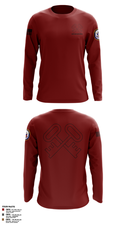 Uss San Antonio Long Sleeve Performance Shirt 1