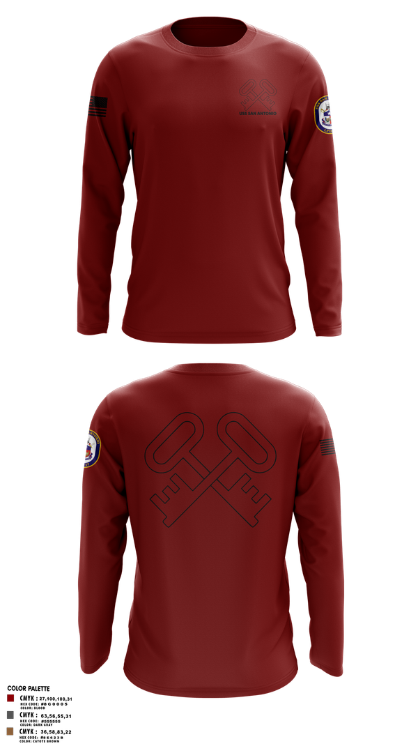 Long Sleeve Performance Shirt, Uss San Antonio, Navy, Teamtime, Team time, sublimation, custom sports apparel, team uniforms, spirit wear, spiritwear, sports uniforms, custom shirts, team store, custom team store, fundraiser sports, apparel fundraiser