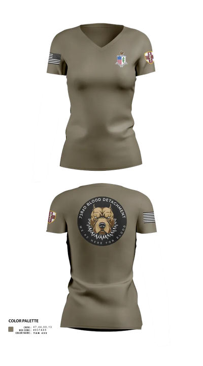 7236 Medical Support Unit 23700208 Women's Short Sleeve V-neck Shirt - 22