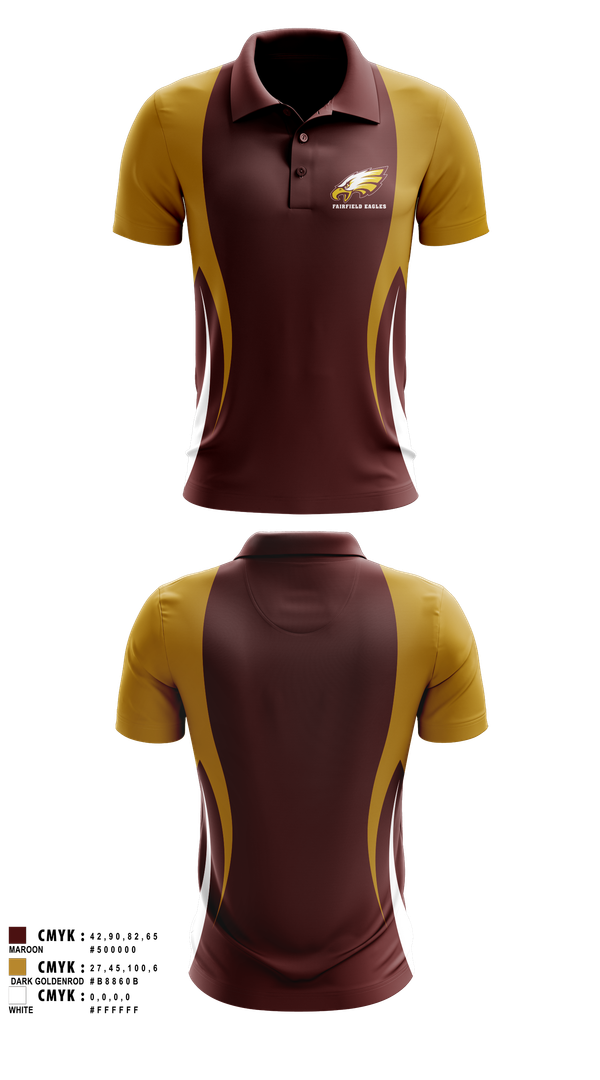 Short Sleeve Performance Polo, Fairfield Eagles, Spirit Store, Teamtime, Team time, sublimation, custom sports apparel, team uniforms, spirit wear, spiritwear, sports uniforms, custom shirts, team store, custom team store, fundraiser sports, apparel fundraiser