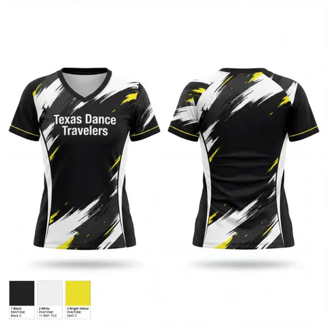 Womens Short Sleeve Vneck Shirt, Texas Dance Travelers, Cheer, Teamtime, Team time, sublimation, custom sports apparel, team uniforms, spirit wear, spiritwear, sports uniforms, custom shirts, team store, custom team store, fundraiser sports, apparel fundraiser