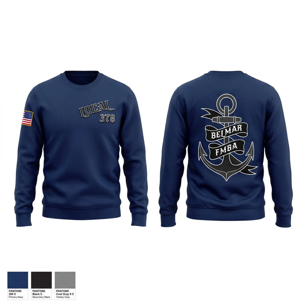 Crew Neck Sweatshirt, Belmar Ems 378, EMS/EMT, Teamtime, Team time, sublimation, custom sports apparel, team uniforms, spirit wear, spiritwear, sports uniforms, custom shirts, team store, custom team store, fundraiser sports, apparel fundraiser