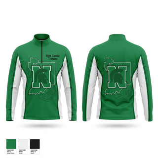 Quarter Zip Jacket, New Castle Trojans, Spirit Store, Teamtime, Team time, sublimation, custom sports apparel, team uniforms, spirit wear, spiritwear, sports uniforms, custom shirts, team store, custom team store, fundraiser sports, apparel fundraiser