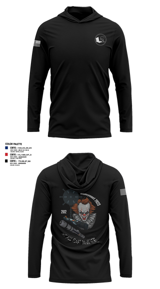 Long Sleeve Performance Shirt with hood, 2U2, Navy, Teamtime, Team time, sublimation, custom sports apparel, team uniforms, spirit wear, spiritwear, sports uniforms, custom shirts, team store, custom team store, fundraiser sports, apparel fundraiser