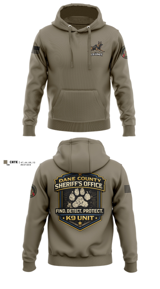 Hoodie, Dane County K9, Police, Teamtime, Team time, sublimation, custom sports apparel, team uniforms, spirit wear, spiritwear, sports uniforms, custom shirts, team store, custom team store, fundraiser sports, apparel fundraiser