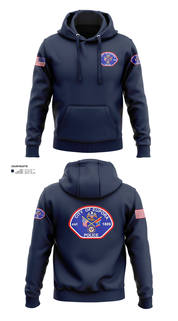 Hoodie, EUPORA POLICE DEPARTMENT, Police, Teamtime, Team time, sublimation, custom sports apparel, team uniforms, spirit wear, spiritwear, sports uniforms, custom shirts, team store, custom team store, fundraiser sports, apparel fundraiser