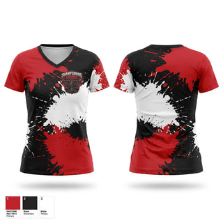 Womens Short Sleeve Vneck Shirt, Engine Company, Men's Lacrosse, Teamtime, Team time, sublimation, custom sports apparel, team uniforms, spirit wear, spiritwear, sports uniforms, custom shirts, team store, custom team store, fundraiser sports, apparel fundraiser