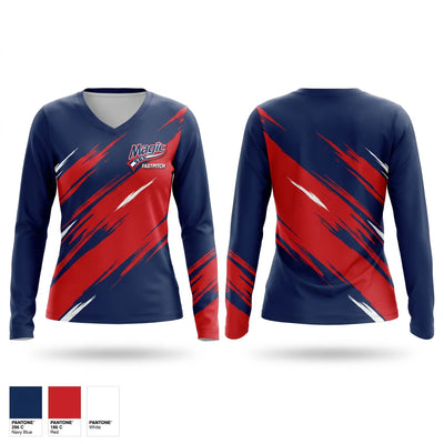 SGS Magic 13u - Baney Women's Long Sleeve V-neck Shirt - 1