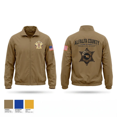 Windbreaker, Alfalfa county sheriffs office, Police, Teamtime, Team time, sublimation, custom sports apparel, team uniforms, spirit wear, spiritwear, sports uniforms, custom shirts, team store, custom team store, fundraiser sports, apparel fundraiser