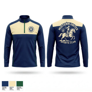 Quarter Zip Jacket, Midtown United Sports Club, Men's Soccer, Teamtime, Team time, sublimation, custom sports apparel, team uniforms, spirit wear, spiritwear, sports uniforms, custom shirts, team store, custom team store, fundraiser sports, apparel fundraiser