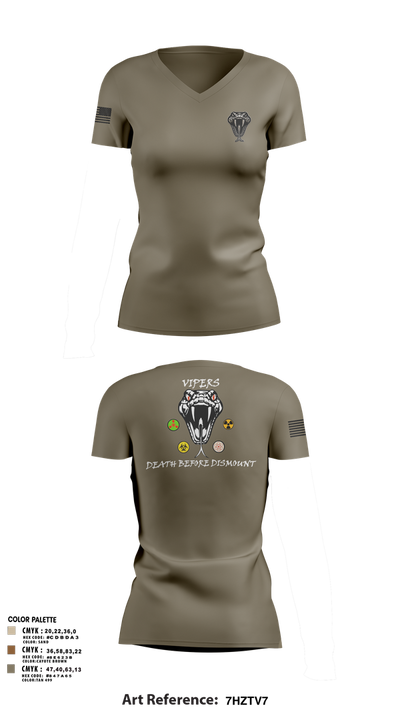 Vipers 4958651 Women's Short Sleeve V-neck Shirt - 3