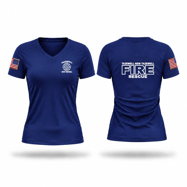 Womens Short Sleeve Vneck Shirt, Tazewell/ New Tazewell, Fire Department, Teamtime, Team time, sublimation, custom sports apparel, team uniforms, spirit wear, spiritwear, sports uniforms, custom shirts, team store, custom team store, fundraiser sports, apparel fundraiser