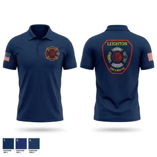 Short Sleeve Performance Polo, Leighton Fire and Rescue, Fire Department, Teamtime, Team time, sublimation, custom sports apparel, team uniforms, spirit wear, spiritwear, sports uniforms, custom shirts, team store, custom team store, fundraiser sports, apparel fundraiser