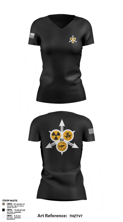 51st WMD-CST 58397941 Women's Short Sleeve V-neck Shirt - 3