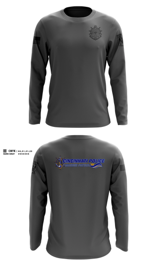 Long Sleeve Performance Shirt, Cincinnati PD Marine Patrol, Police, Teamtime, Team time, sublimation, custom sports apparel, team uniforms, spirit wear, spiritwear, sports uniforms, custom shirts, team store, custom team store, fundraiser sports, apparel fundraiser