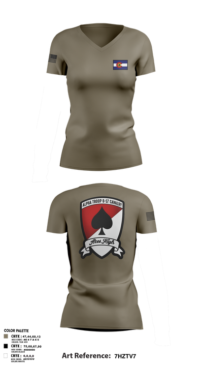 A-TRP 6-17 ACS 36914799 Women's Short Sleeve V-neck Shirt - 1