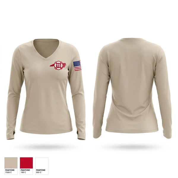 Womens Long Sleeve Vneck Shirt, Vanceboro fire department, Fire Department, Teamtime, Team time, sublimation, custom sports apparel, team uniforms, spirit wear, spiritwear, sports uniforms, custom shirts, team store, custom team store, fundraiser sports, apparel fundraiser