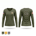 Houston County AL CID Women's Long Sleeve V-neck Shirt - 1