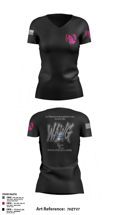 WeAllWeGot~Family First 22026589 Women's Short Sleeve V-neck Shirt - 31