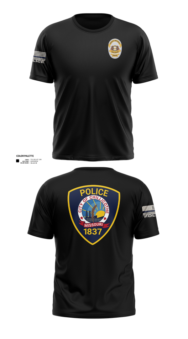 Old School Cotton Feel Shirt, Chillicothe Police, Police, Teamtime, Team time, sublimation, custom sports apparel, team uniforms, spirit wear, spiritwear, sports uniforms, custom shirts, team store, custom team store, fundraiser sports, apparel fundraiser