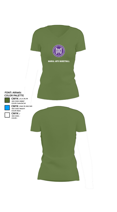 Manual Arts Basketball 90982455 Women's Short Sleeve V-neck Shirt - 17