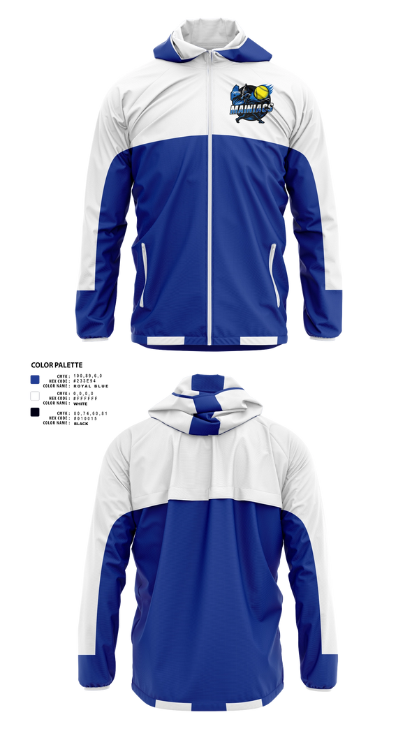 Windbreaker, Capital Area Mainiacs, Softball, Teamtime, Team time, sublimation, custom sports apparel, team uniforms, spirit wear, spiritwear, sports uniforms, custom shirts, team store, custom team store, fundraiser sports, apparel fundraiser