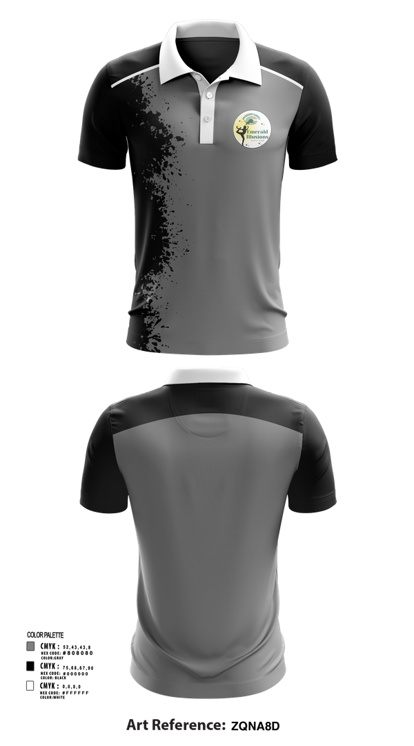 Short Sleeve Performance Polo, Emerald Illusions Dance Team, Spirit Store, Teamtime, Team time, sublimation, custom sports apparel, team uniforms, spirit wear, spiritwear, sports uniforms, custom shirts, team store, custom team store, fundraiser sports, apparel fundraiser