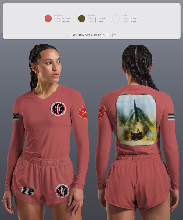 Womens Long Sleeve Vneck Shirt, , Army, Teamtime, Team time, sublimation, custom sports apparel, team uniforms, spirit wear, spiritwear, sports uniforms, custom shirts, team store, custom team store, fundraiser sports, apparel fundraiser