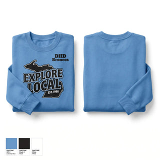 Crew Neck Sweatshirt, DHD Broncos, Baseball, Teamtime, Team time, sublimation, custom sports apparel, team uniforms, spirit wear, spiritwear, sports uniforms, custom shirts, team store, custom team store, fundraiser sports, apparel fundraiser