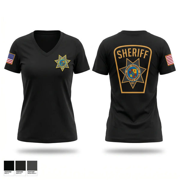 Womens Short Sleeve Vneck Shirt, Kent County Sheriff's Office, Police, Teamtime, Team time, sublimation, custom sports apparel, team uniforms, spirit wear, spiritwear, sports uniforms, custom shirts, team store, custom team store, fundraiser sports, apparel fundraiser