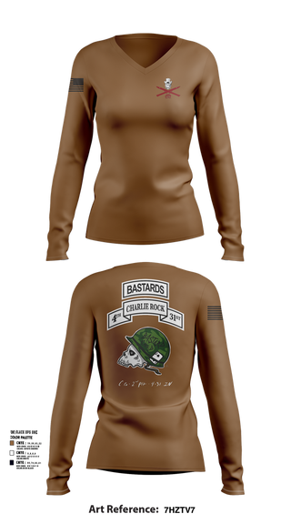 Womens Long Sleeve Vneck Shirt, Charlie Rock, 4-31 IN, 2IBCT, 10MTN, , Teamtime, Team time, sublimation, custom sports apparel, team uniforms, spirit wear, spiritwear, sports uniforms, custom shirts, team store, custom team store, fundraiser sports, apparel fundraiser