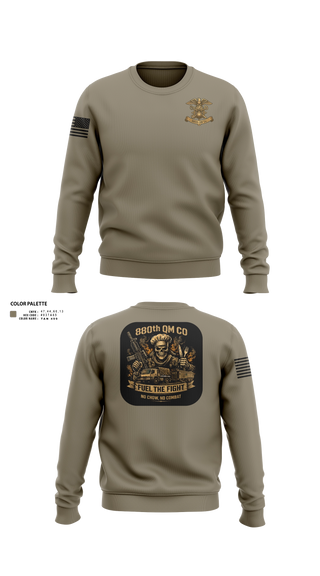 Crew Neck Sweatshirt, 880th QM CO, Army, Teamtime, Team time, sublimation, custom sports apparel, team uniforms, spirit wear, spiritwear, sports uniforms, custom shirts, team store, custom team store, fundraiser sports, apparel fundraiser