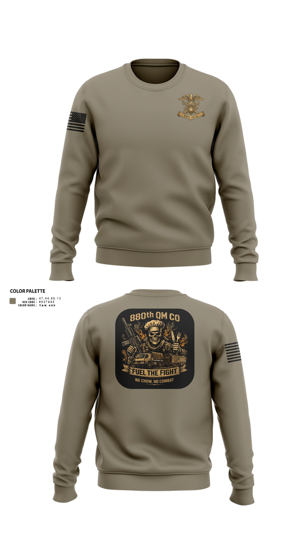 Crew Neck Sweatshirt, 880th QM CO, Army, Teamtime, Team time, sublimation, custom sports apparel, team uniforms, spirit wear, spiritwear, sports uniforms, custom shirts, team store, custom team store, fundraiser sports, apparel fundraiser