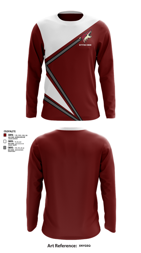 Long Sleeve Performance Shirt, Kittitas Cheer, Cheer, Teamtime, Team time, sublimation, custom sports apparel, team uniforms, spirit wear, spiritwear, sports uniforms, custom shirts, team store, custom team store, fundraiser sports, apparel fundraiser