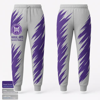 Sweatpants, Manual Arts Basketball, Men's Basketball, Teamtime, Team time, sublimation, custom sports apparel, team uniforms, spirit wear, spiritwear, sports uniforms, custom shirts, team store, custom team store, fundraiser sports, apparel fundraiser