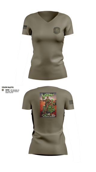Womens Short Sleeve Vneck Shirt, 180th ESC Kismayo, Army, Teamtime, Team time, sublimation, custom sports apparel, team uniforms, spirit wear, spiritwear, sports uniforms, custom shirts, team store, custom team store, fundraiser sports, apparel fundraiser