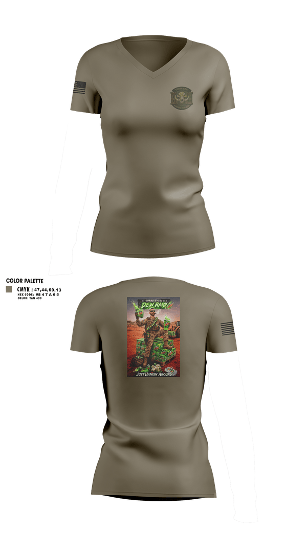 Womens Short Sleeve Vneck Shirt, 180th ESC Kismayo, Army, Teamtime, Team time, sublimation, custom sports apparel, team uniforms, spirit wear, spiritwear, sports uniforms, custom shirts, team store, custom team store, fundraiser sports, apparel fundraiser