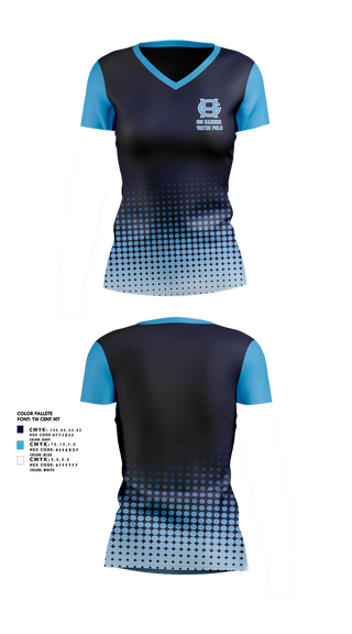 Womens Short Sleeve Vneck Shirt, Gig Harbor Water Polo, Water Polo, Teamtime, Team time, sublimation, custom sports apparel, team uniforms, spirit wear, spiritwear, sports uniforms, custom shirts, team store, custom team store, fundraiser sports, apparel fundraiser