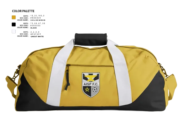 Duffle Bag, AISP F.C., Men's Soccer, Teamtime, Team time, sublimation, custom sports apparel, team uniforms, spirit wear, spiritwear, sports uniforms, custom shirts, team store, custom team store, fundraiser sports, apparel fundraiser