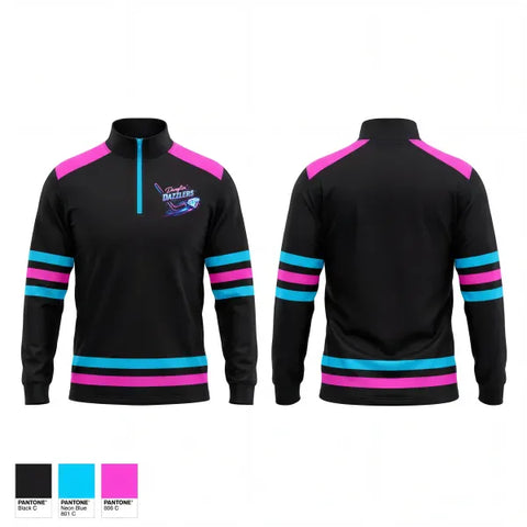 Quarter Zip Jacket, Danglin’ Dazzlers, Ice Hockey, Teamtime, Team time, sublimation, custom sports apparel, team uniforms, spirit wear, spiritwear, sports uniforms, custom shirts, team store, custom team store, fundraiser sports, apparel fundraiser