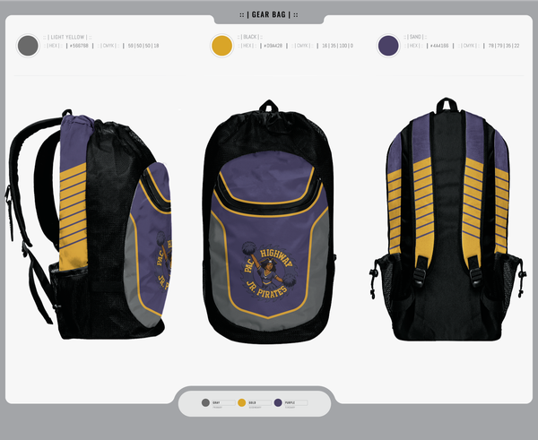 Gear Bag, Pac Hwy Lady Jr Pirates, Cheer, Teamtime, Team time, sublimation, custom sports apparel, team uniforms, spirit wear, spiritwear, sports uniforms, custom shirts, team store, custom team store, fundraiser sports, apparel fundraiser