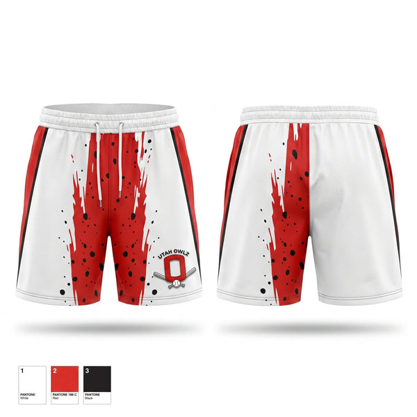 Athletic Shorts With Pockets, Utah Owlz, Baseball, Teamtime, Team time, sublimation, custom sports apparel, team uniforms, spirit wear, spiritwear, sports uniforms, custom shirts, team store, custom team store, fundraiser sports, apparel fundraiser