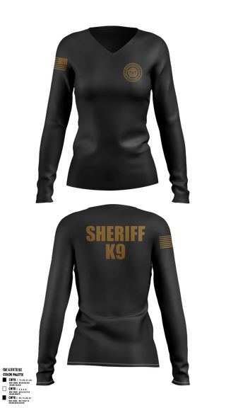 Womens Long Sleeve Vneck Shirt, Webster County Sheriff's Office, Police, Teamtime, Team time, sublimation, custom sports apparel, team uniforms, spirit wear, spiritwear, sports uniforms, custom shirts, team store, custom team store, fundraiser sports, apparel fundraiser