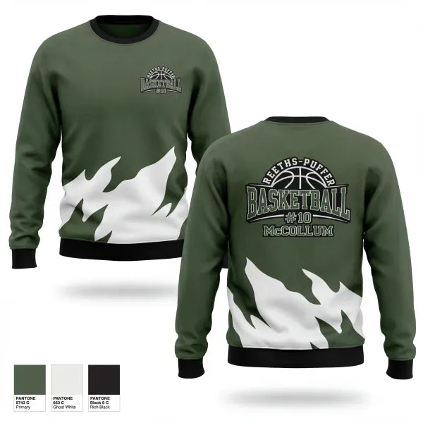 Crew Neck Sweatshirt, Reeths- puffer rockets, Men's Basketball, Teamtime, Team time, sublimation, custom sports apparel, team uniforms, spirit wear, spiritwear, sports uniforms, custom shirts, team store, custom team store, fundraiser sports, apparel fundraiser