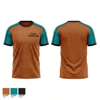 Short Sleeve Performance Shirt, Coastal Copperheads, Baseball, Teamtime, Team time, sublimation, custom sports apparel, team uniforms, spirit wear, spiritwear, sports uniforms, custom shirts, team store, custom team store, fundraiser sports, apparel fundraiser