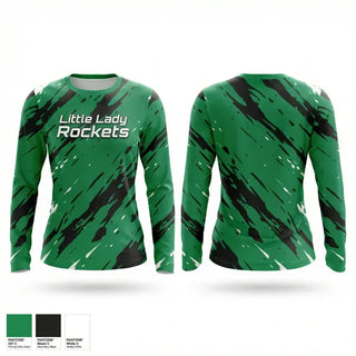 Long Sleeve Performance Shirt, Little Lady Rockets, Softball, Teamtime, Team time, sublimation, custom sports apparel, team uniforms, spirit wear, spiritwear, sports uniforms, custom shirts, team store, custom team store, fundraiser sports, apparel fundraiser